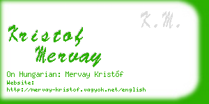 kristof mervay business card